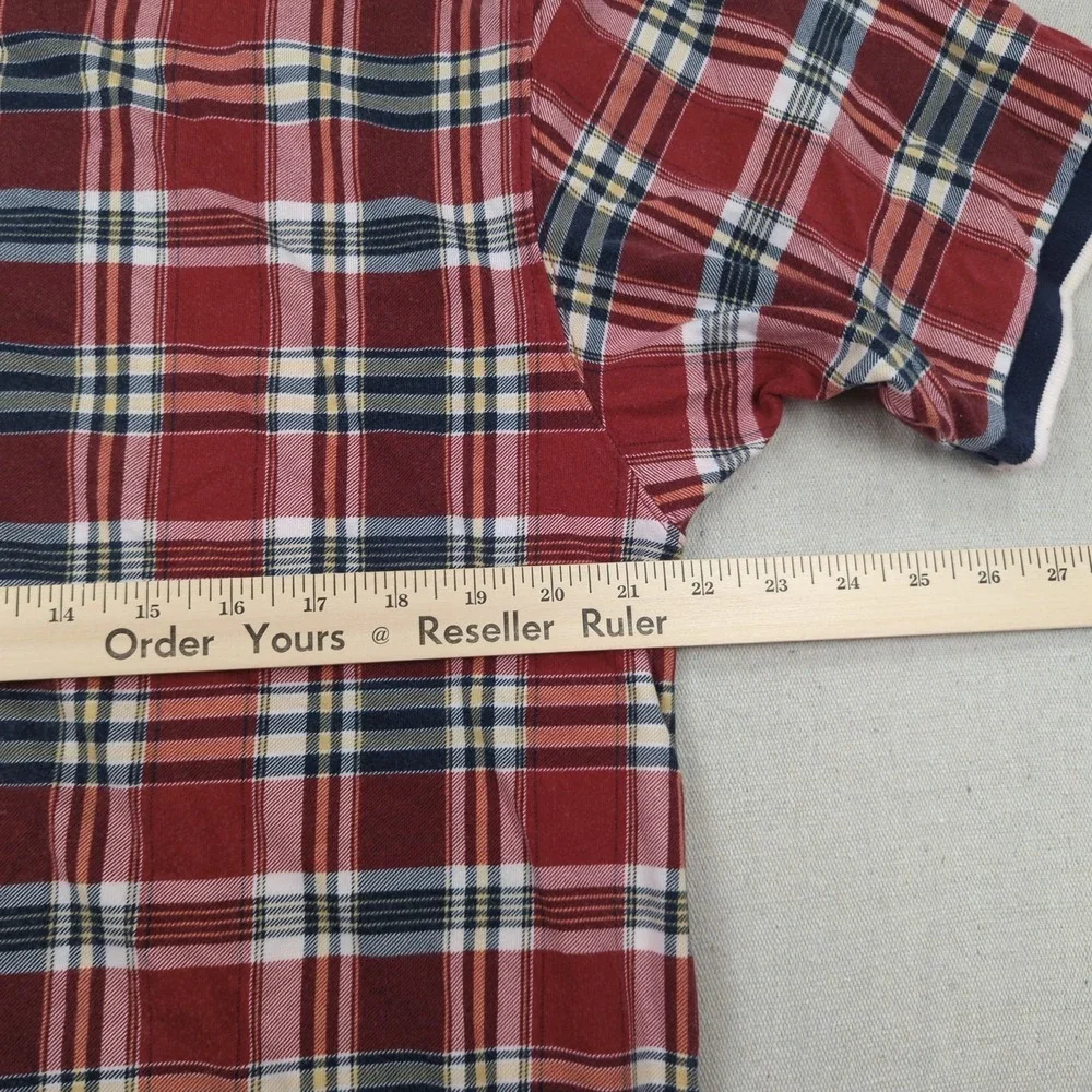 Vintage Chaps Ralph Lauren Shirt Large Red Tartan Plaid Preppy Casual‎